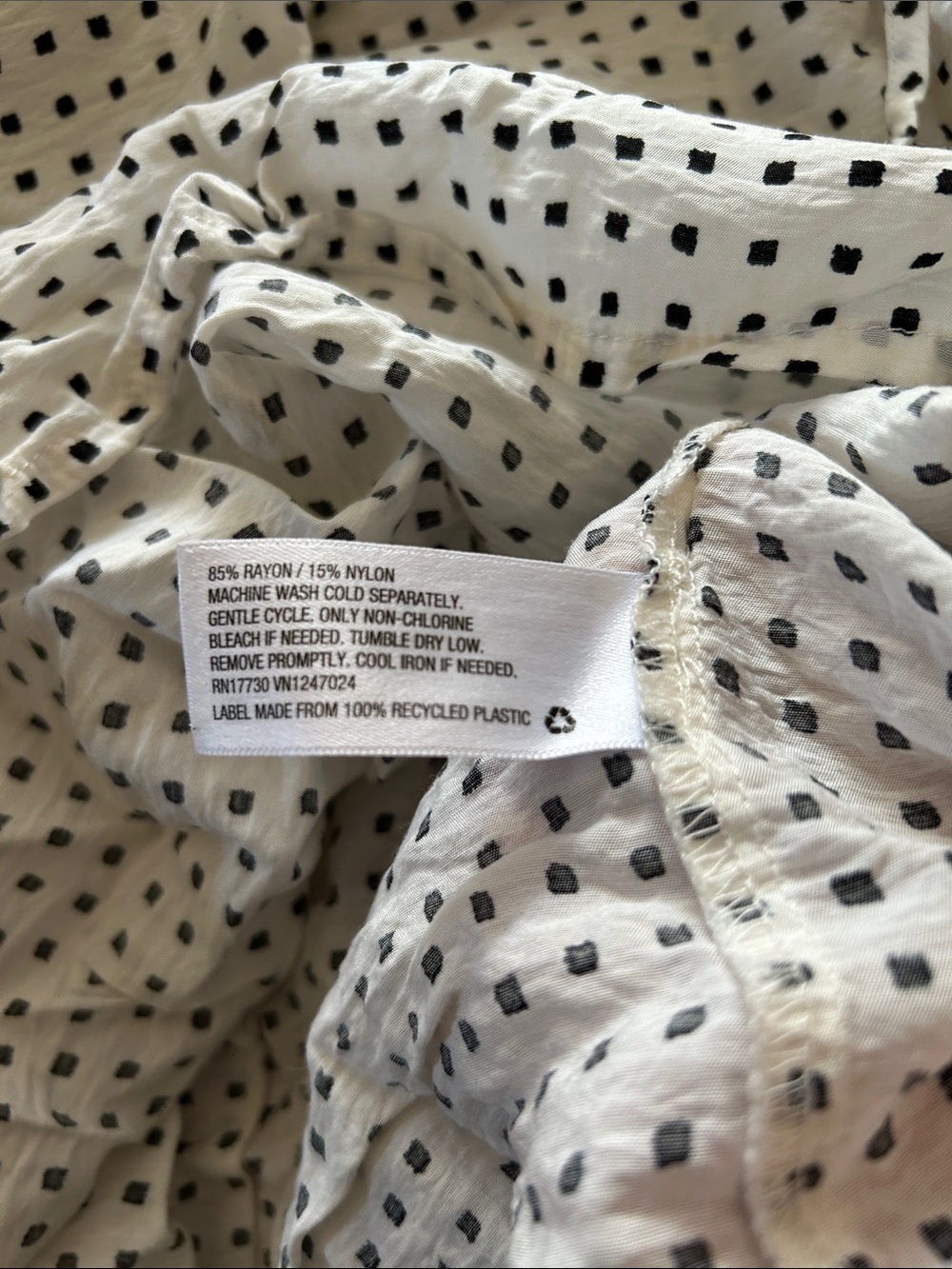 A new day Lightweight White Polka Dot V-Neck Women's Top - Picture 5 of 5